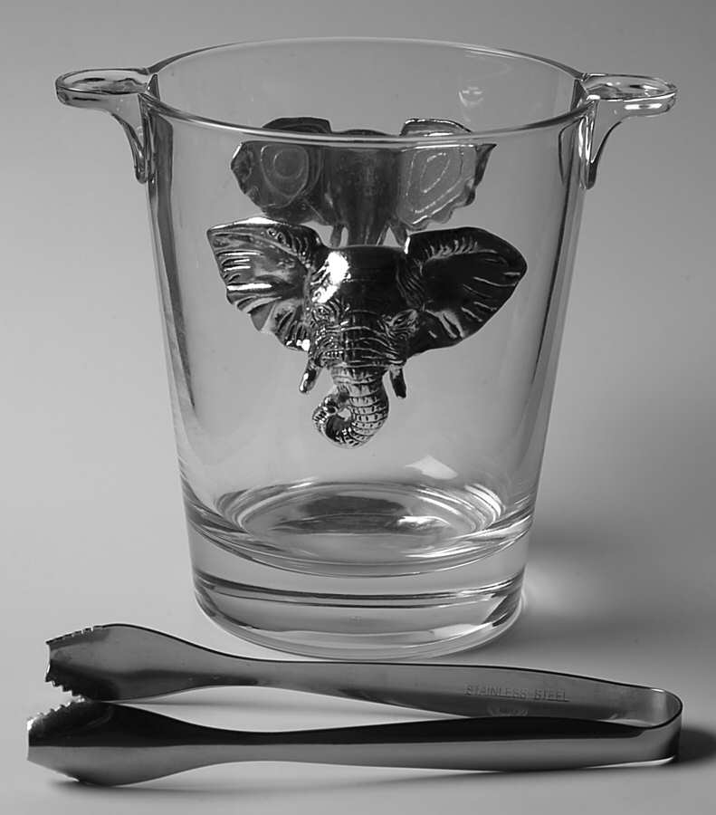 Safari Ice Bucket with Tongs by Arthur Court-1