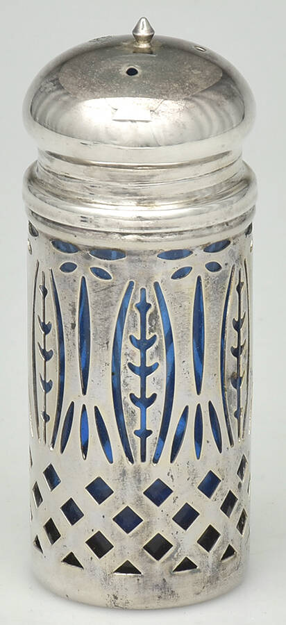 Royal Sapphire Salt Shaker with Metal Lid by Avon-1