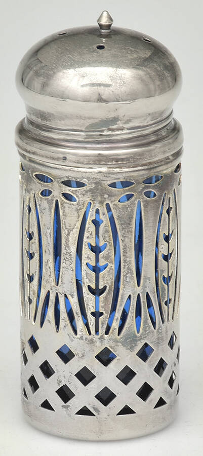 Royal Sapphire Pepper Shaker with Metal Lid by Avon-1