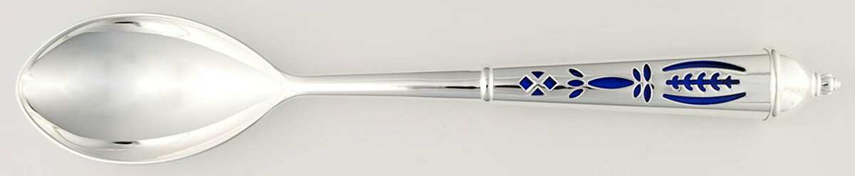 Royal Sapphire Salad Serving Spoon with Stainless Bowl by Avon-1