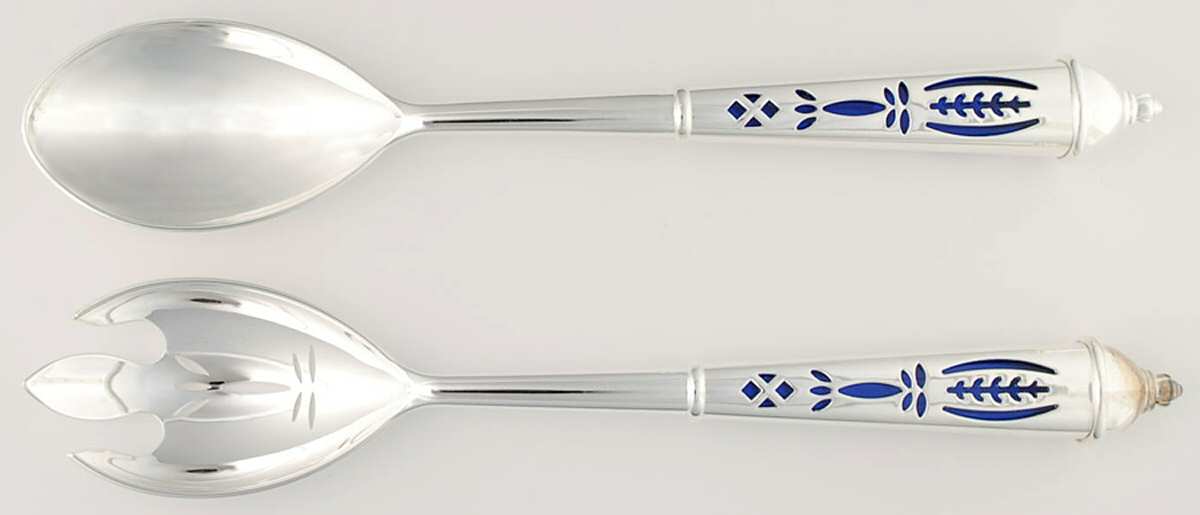 Royal Sapphire (2 Piece) Salad Set with Stainless Bowls by Avon-1