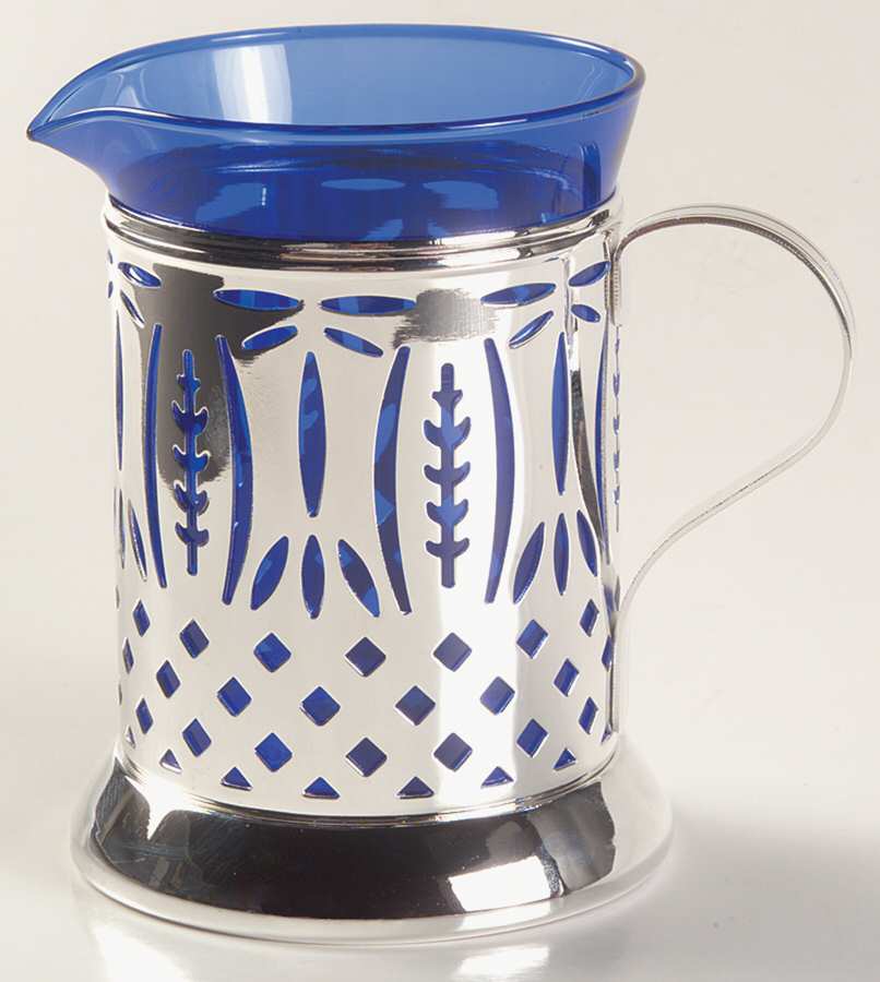 Royal Sapphire Creamer W/Metal Holder by Avon-1