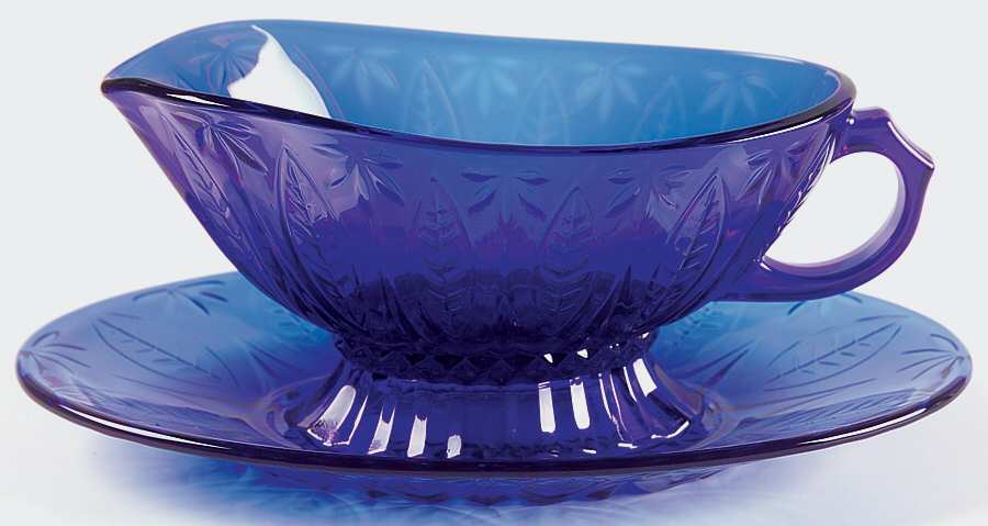 Royal Sapphire Gravy Boat and Underplate by Avon-1