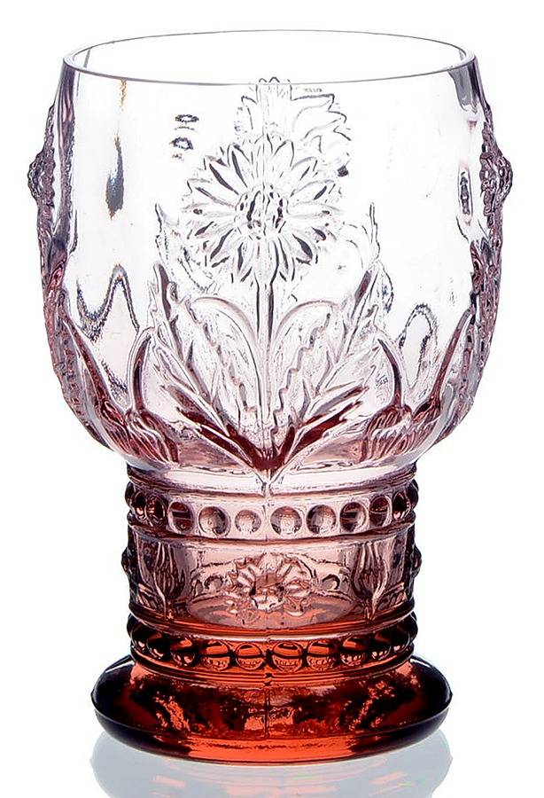 Helianthus Pink Water Goblet by Anthropologie Glass-1