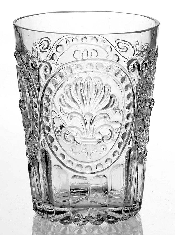 Fleur de Lis 5 Oz Flat Tumbler by Anthropologie Glass-1