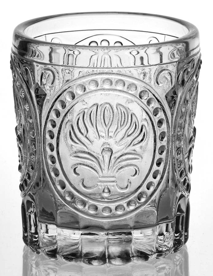 Fleur de Lis 4 Oz Flat Tumbler by Anthropologie Glass-1