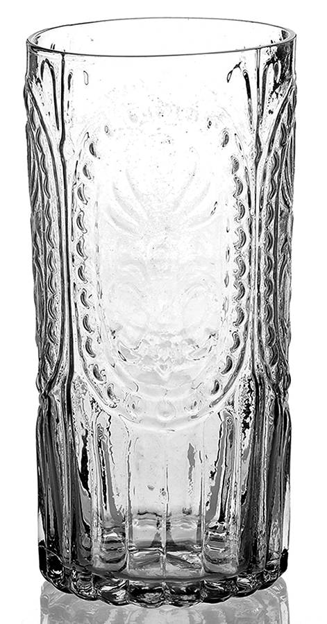 Fleur de Lis 16 Oz Flat Tumbler by Anthropologie Glass-1