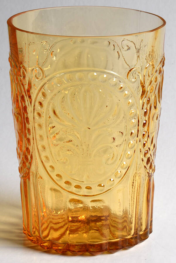Fleur de Lis 9 Oz Yellow Flat Tumbler by Anthropologie Glass-1