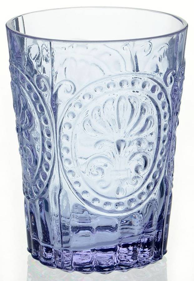Fleur de Lis 6 Oz Lavender Flat Tumbler by Anthropologie Glass-1
