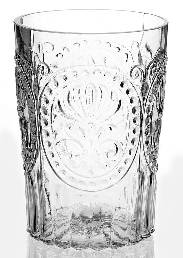 Fleur de Lis 12 Oz Flat Tumbler by Anthropologie Glass-1