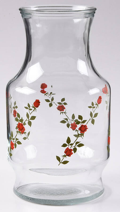 Red Roses (Newer) Open Carafe by Anchor Hocking-1