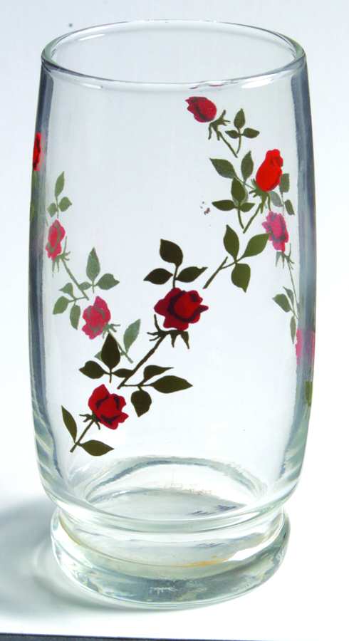 Red Roses (Newer) 10 Oz Flat Tumbler by Anchor Hocking-1