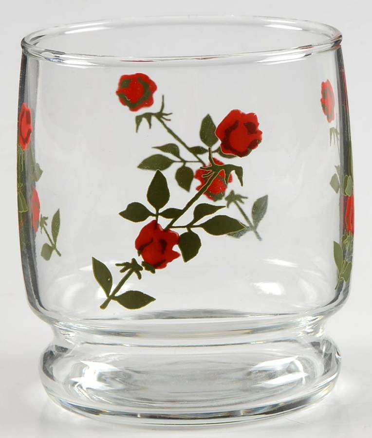 Red Roses (Newer) Old Fashioned by Anchor Hocking-1