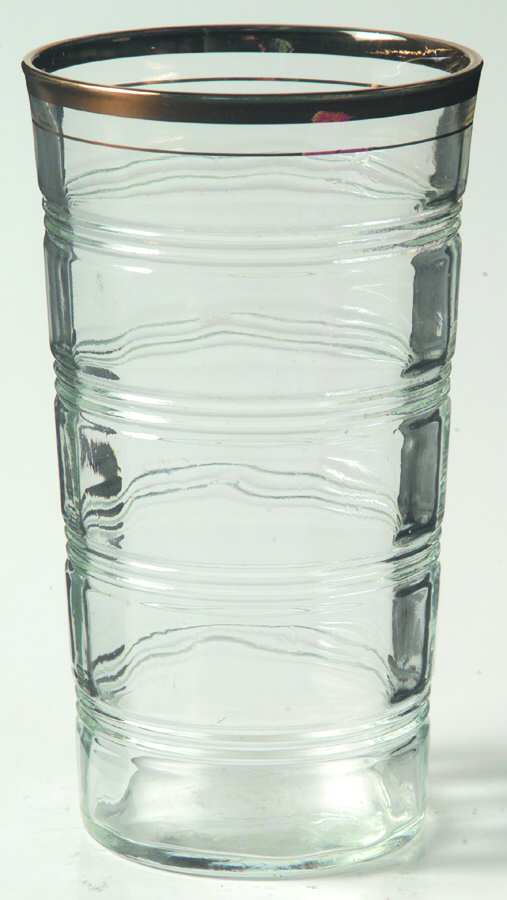 Banded Rings Gold 10 Oz Flat Tumbler by Anchor Hocking-1