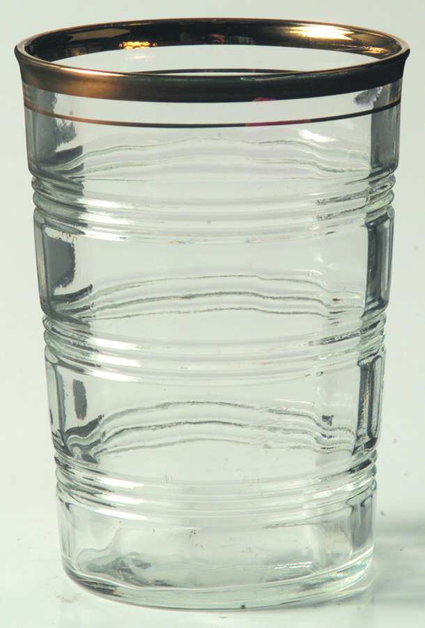 Banded Rings Gold 8 Oz Flat Tumbler by Anchor Hocking-1