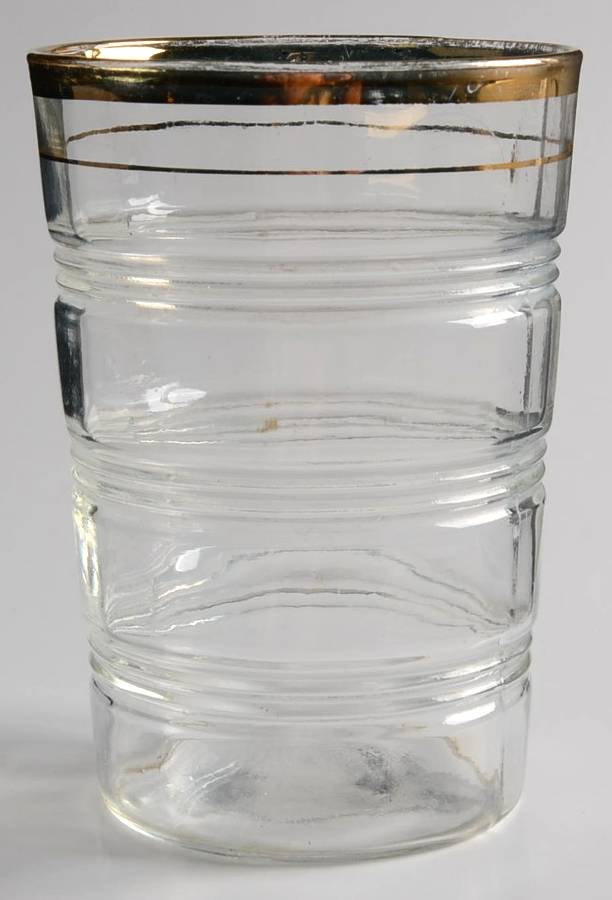 Banded Rings Gold 8 Oz Flat Tumbler by Anchor Hocking-1