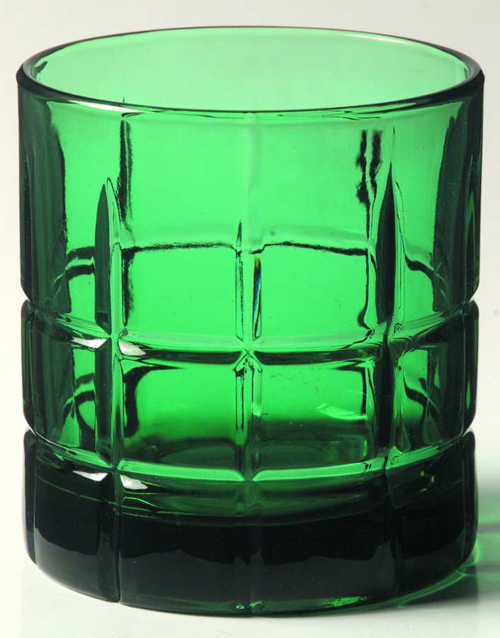 Tartan Emerald Green Old Fashioned by Anchor Hocking-1