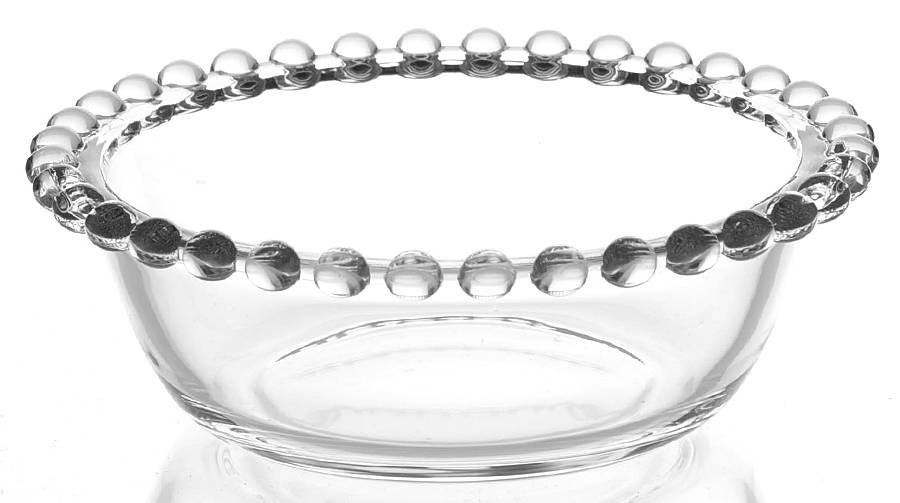 Beaded Clear Small Dessert Bowl by Ambiance Crystal-1