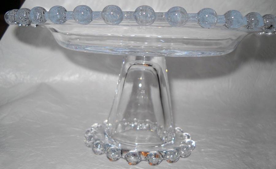 Beaded Clear Round Compote (Height X Width) by Ambiance Crystal-1
