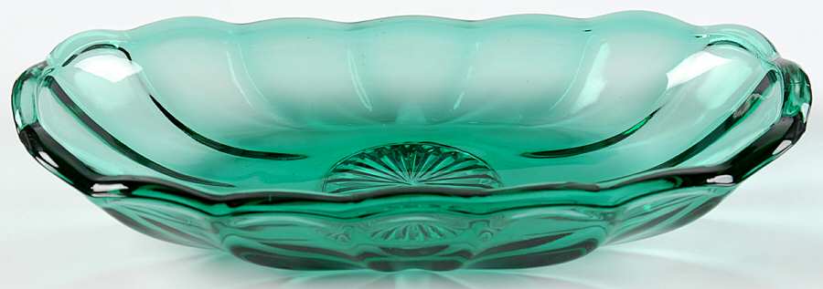 Fountainware Emerald Green Flat Banana Split by Anchor Hocking-1