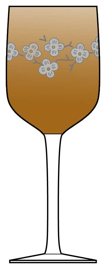 Cherry Blossom Amber Water Goblet by Artland-1
