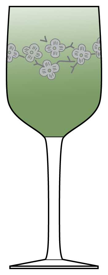 Cherry Blossom Green Water Goblet by Artland-1