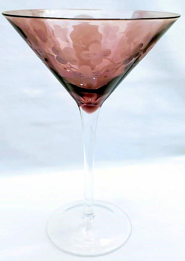 Cherry Blossom Amethyst Martini Glass by Artland-1