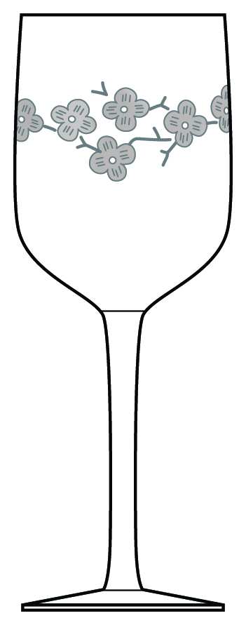 Cherry Blossom Clear Water Goblet by Artland-1
