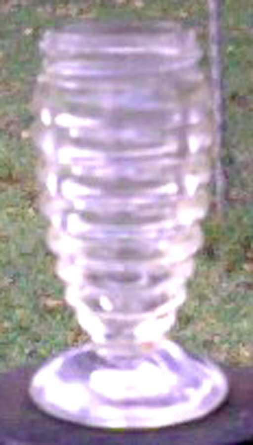 Concentric Rings Clear Footed Shaker No Metal Lid by Hazel-Atlas-1
