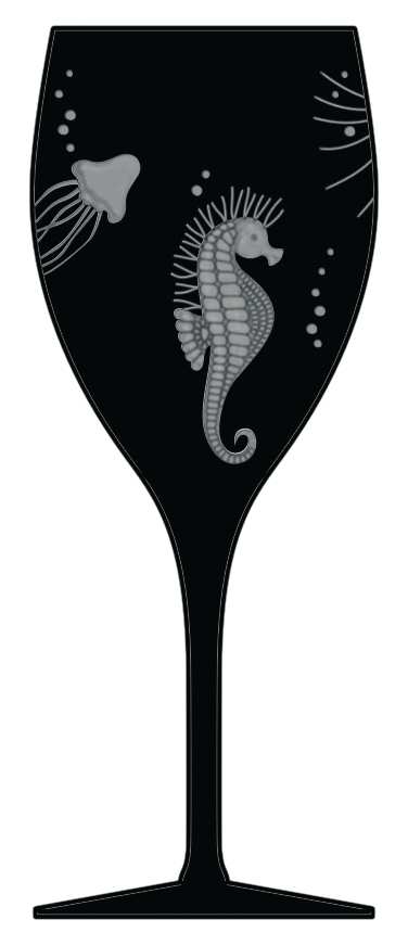 Frutti Di Mare Black Water Goblet by Artel-1