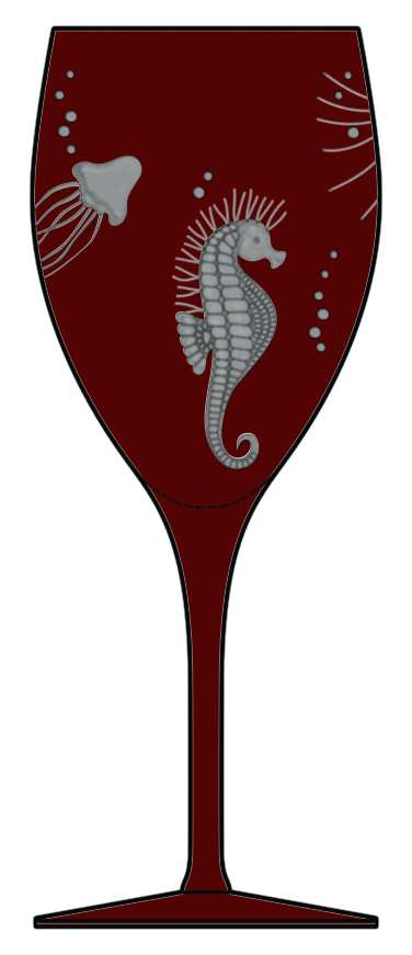Frutti Di Mare Red Water Goblet by Artel-1