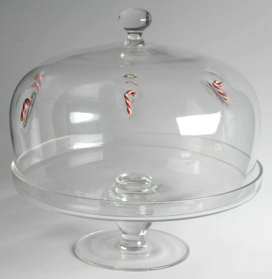 Candy Cane Cake Stand-High 10"Diameter W/Dome by Artland-1