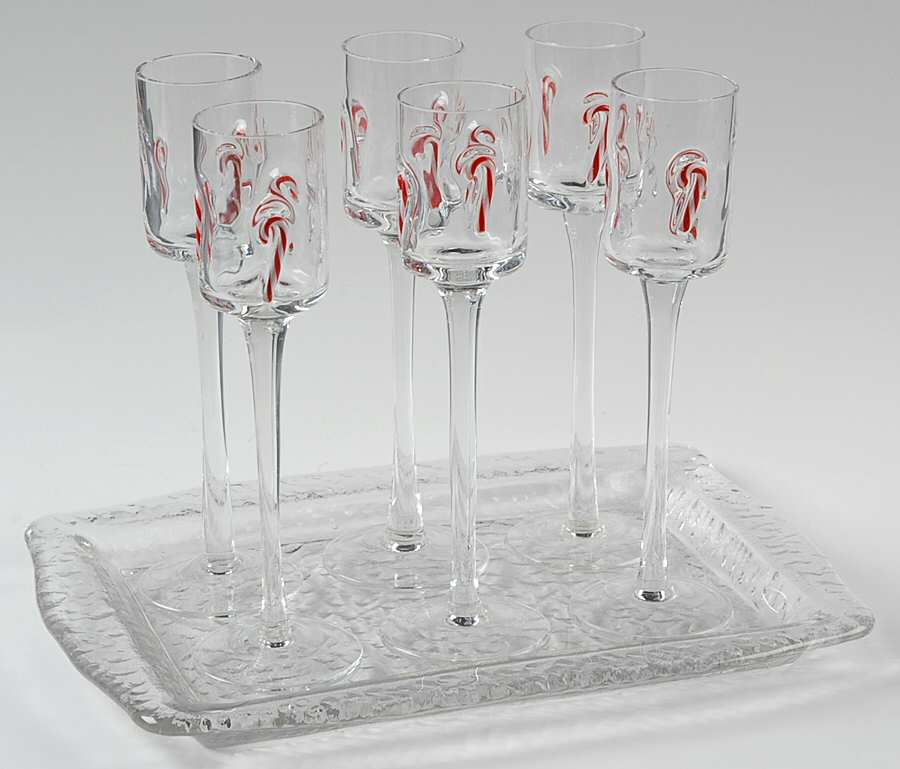Candy Cane (7 Piece) Cordial Set (6 COR &1 TRC7) by Artland-1