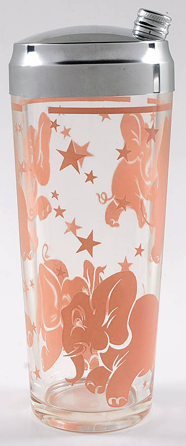 Pink Elephant Cocktail Shaker & Lid by Hazel-Atlas-1