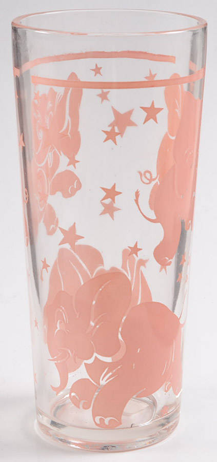 Pink Elephant Cocktail Shaker No Lid by Hazel-Atlas-1
