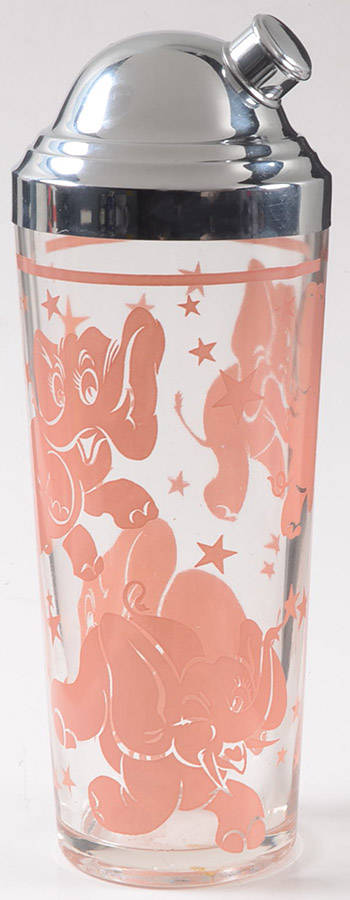 Pink Elephant Cocktail Shaker & Lid by Hazel-Atlas-1