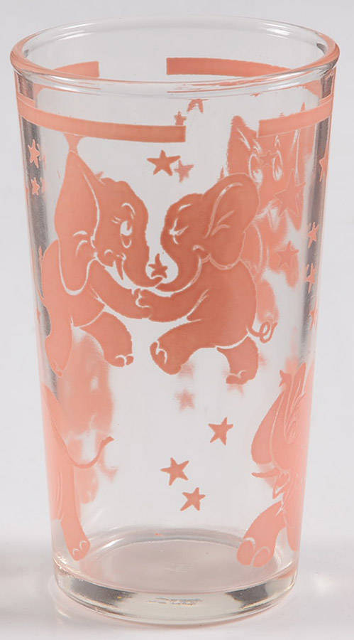 Pink Elephant Flat Juice Glass by Hazel-Atlas-1