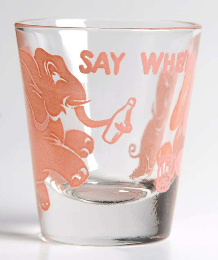 Pink Elephant Shot Glass by Hazel-Atlas-1