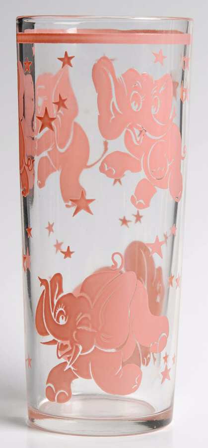 Pink Elephant 11 Oz Flat Tumbler by Hazel-Atlas-1