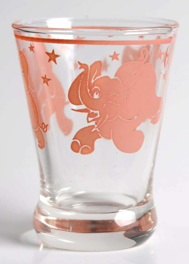 Pink Elephant Whiskey Glass by Hazel-Atlas-1