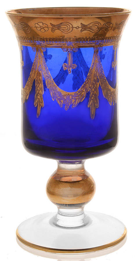 Medici Cobalt (Ball Stem) Water Goblet by Arte Italica-1