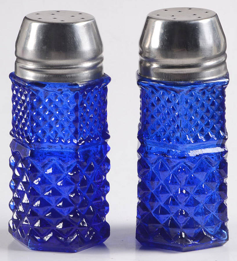 Wexford Blue Shaker Set w/Metal Lids by Anchor Hocking-1