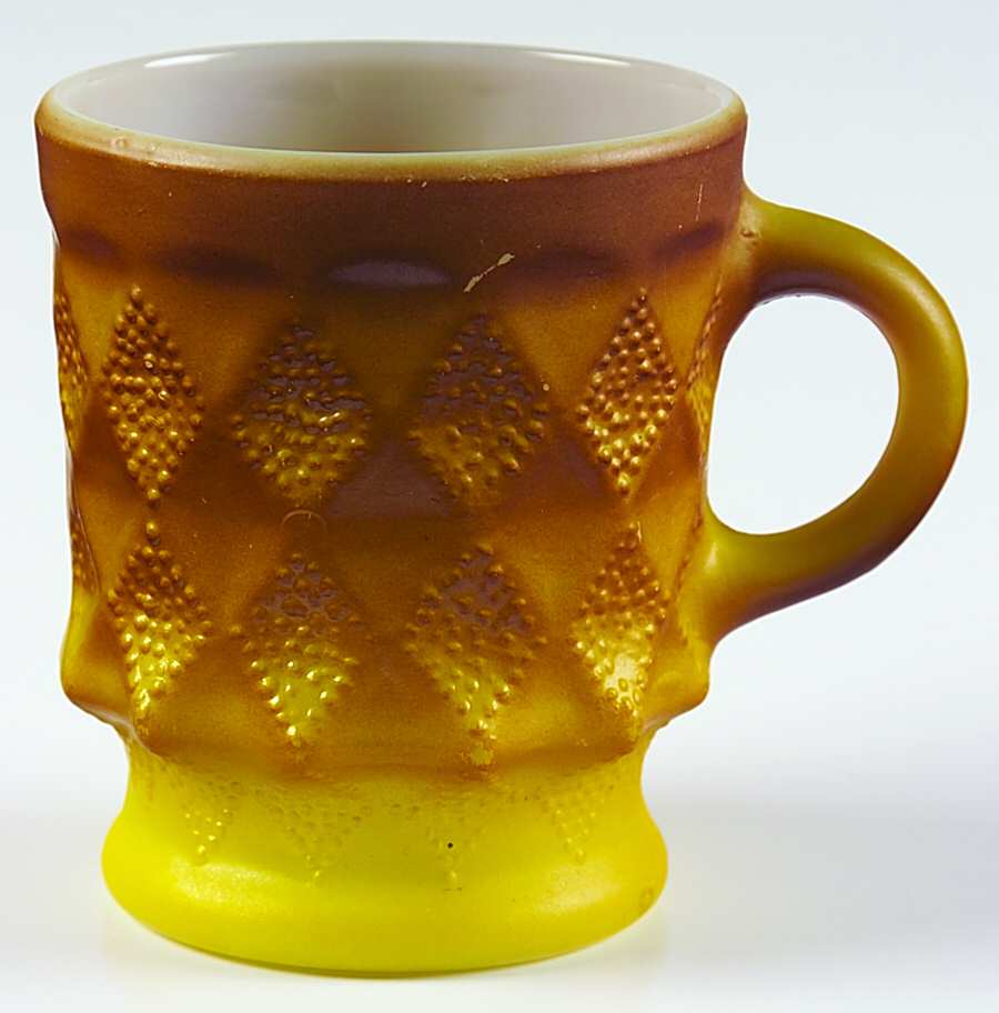 Kimberly Yellow and Brown Mug by Anchor Hocking-1