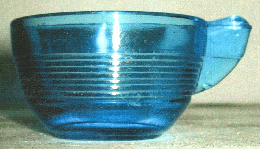 Concentric Ring Transparent Cobalt Child's Cup No Saucer by Akro Agate-1