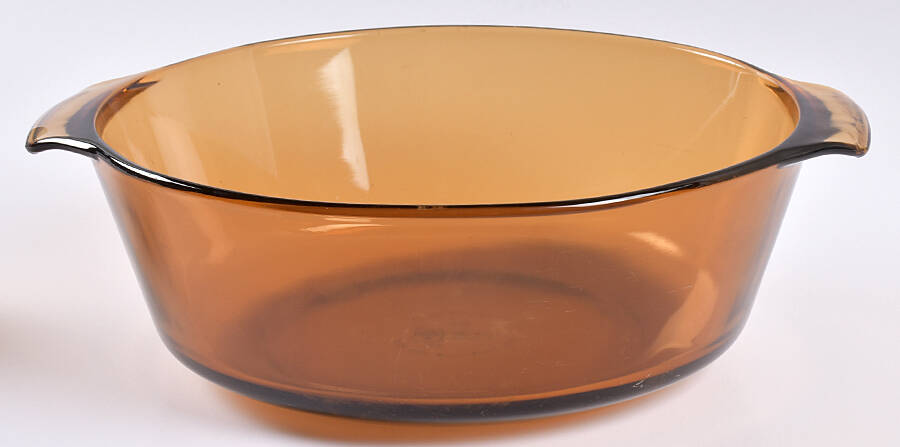 Harvest Amber 3 Quart Round Covered Casserole No Lid by Anchor Hocking-1