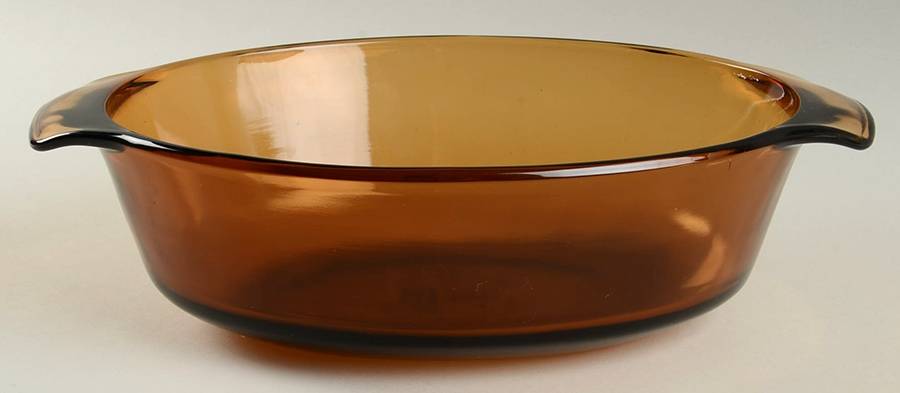 Harvest Amber 1.5 Quart Oval, Covered Casserole, No Lid by Anchor Hocking-1