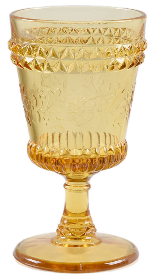 Wildflower Amber Water Goblet by Adams & Co-1