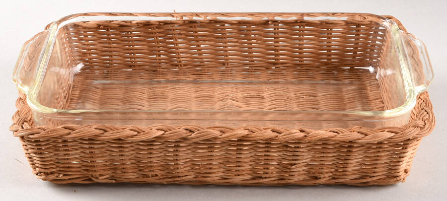 Crystal Clear 10" Rectangular Baker & Wicker Basket by Anchor Hocking-1