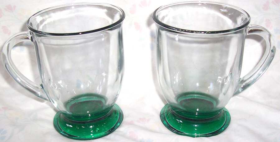 Cafe Green Clear Mug by Anchor Hocking-1