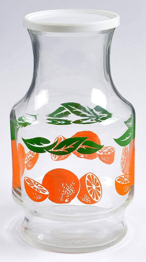 Oranges Juice Container & Plastic Lid by Anchor Hocking-1